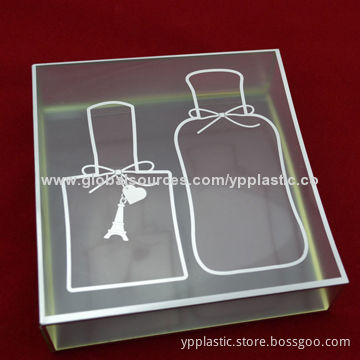 Thin Rectangular Clear Plastic Box with Silver Stamping, 0.18-1.0mm Thickness Range